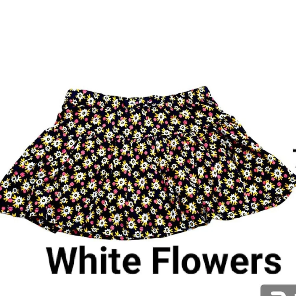 NWOT Isaac mizrahi Cute White Flowers Print Skort for 4T&5T -- Built in Shorts